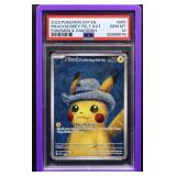 Graded GM Pokemon 2023 Pikachu Grey Felt Hat card