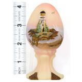Fenton burmese lighthouse scene egg