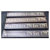 Lot of 4 3.5x23.5 wood TN City signs