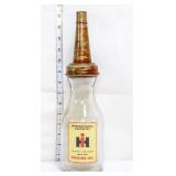 Glass International Harvester oil bottle w/ lid