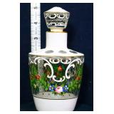 Vntg Czech enameled perfume bottle