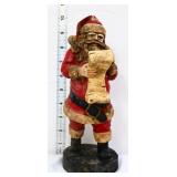 Carved wood 10in standing Santa figure