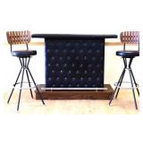 MCM 3 piece bar & barstool set