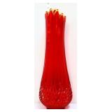 LE Smith amberina 21in diamond butt swung vase