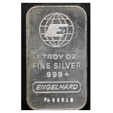 1 troy ounce Engelhard silver bar