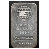 1 troy ounce Engelhard silver bar