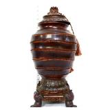 Brown 17in decorator urn