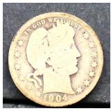 1904O barber quarter