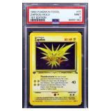 Graded mint Pokemon 1999 Zapdos 1st Edition card