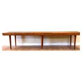 MCM long slat bottom bench