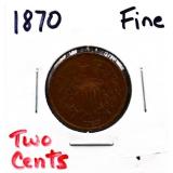 1870 2 cent coin