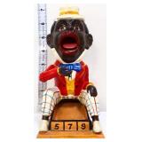 Cast iron Americana man bank w/ top hat