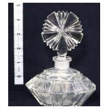 Cut crystal perfume bottle w/ round stopper