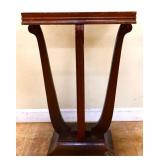 Vintage wood cobalt glass top table, see pics