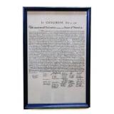 Framed 12x18 Declaration Of Independence picture