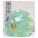 Art glass floral paperweight