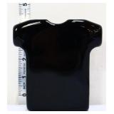 Fenton black glass shirt paperweight