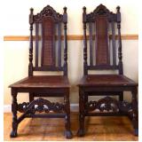 Lot of 2 cane bottom chairs
