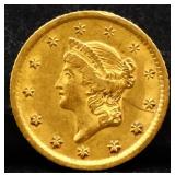 1851O $1 gold coin