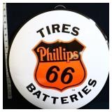 Metal 16in diameter Phillips 66 domed sign