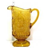 Amber glass water pitcher