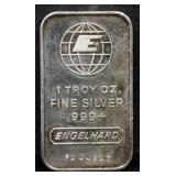 1 troy ounce Engelhard silver bar
