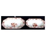 Lot of 2 ironstone bittersweet oval serving bowls