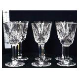 Lot of 6 2in Waterford Lismore cordial glasses