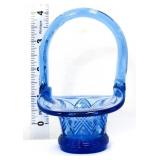 Fenton blue twilight diamond basket