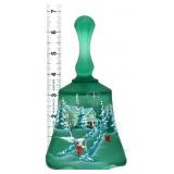 Fenton green satin winter scene bell