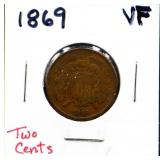 1869 2 cent coin