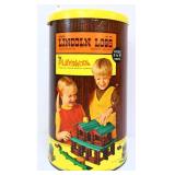 Vintage Lincoln Log box w/ contents