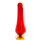 MCM LE Smith 17in amberina swung vase