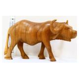 Carved wood 4in tall ox figure