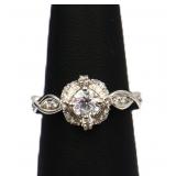 Sterling white sapphire ring, lab created