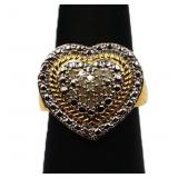 Genuine diamond heart ring