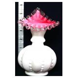 Fenton 6in peach crest jack in pulpit vase