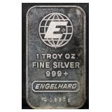 1 troy ounce Engelhard silver bar