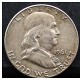 1961 Franklin half dollar