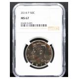Graded MS67 2014P Kennedy half dollar