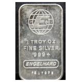 1 troy ounce Engelhard silver bar