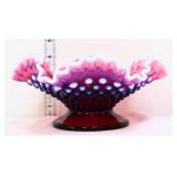Fenton plum opalescent hobnail epergne base