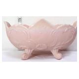 Vntg Jeanette lombardi footed pink milk glass bowl