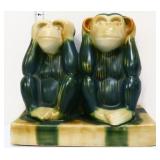 6in double monkey figural statue