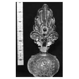 Clear Irice perfume bottle w/ fan stopper see pics