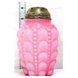 Victorian pink cased glass 6in sugar shaker