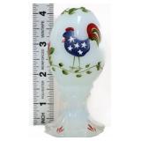Fenton opalescent egg w/ patriotic rooster