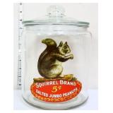 Glass Squirrel Brand Peanut canister