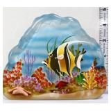 Fenton iceburg paperweight w/ underwater scene