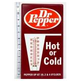 Vtg metal 12x6.75 Dr Pepper Hot Cold thermometer